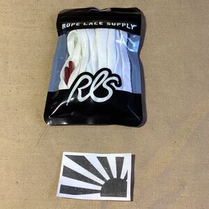 Rope Lace Supply Flat White Red Metal Tips 63 inch